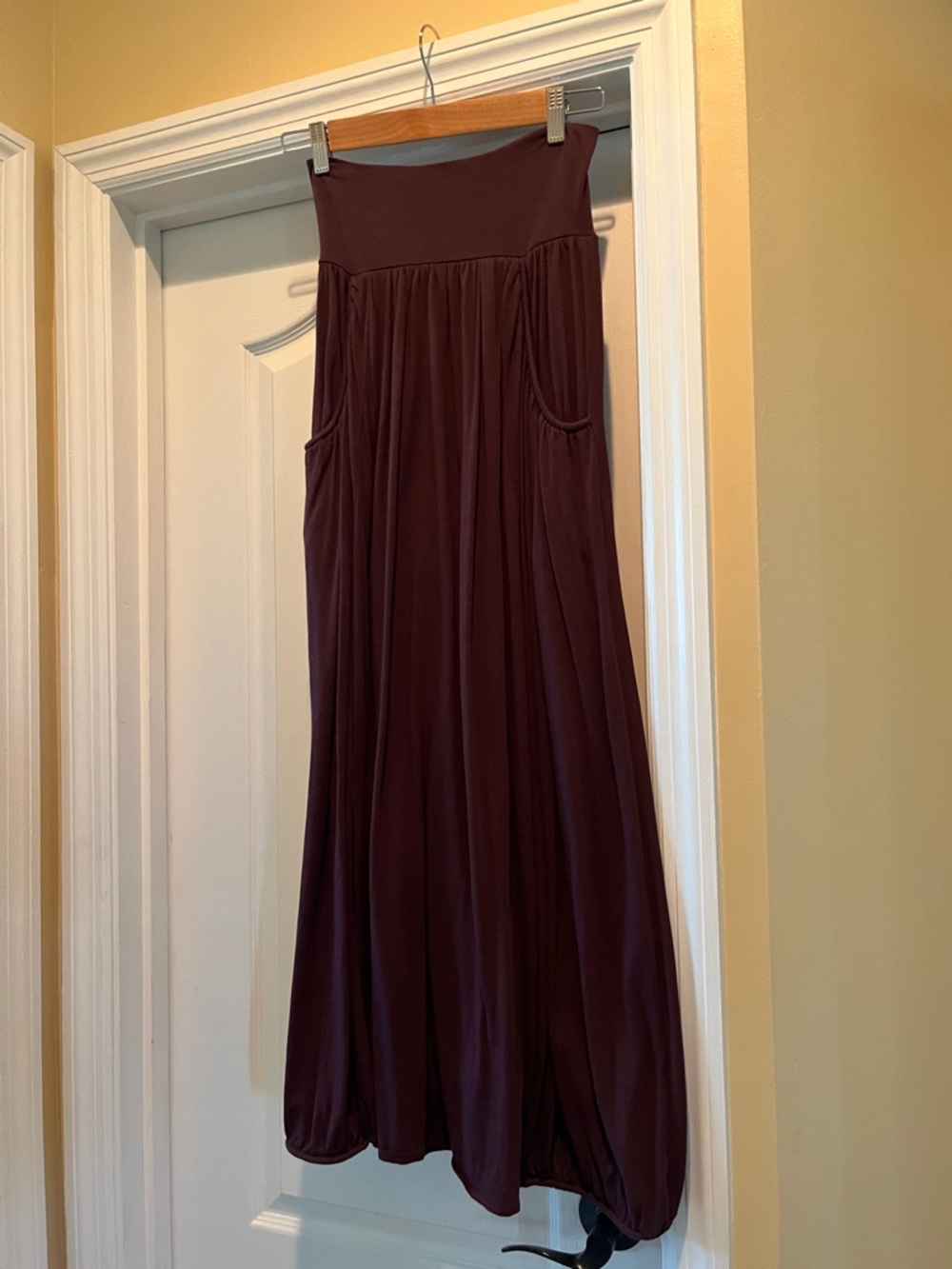 Garnet Hill flowy Maxi Skirt in Deep Plum to